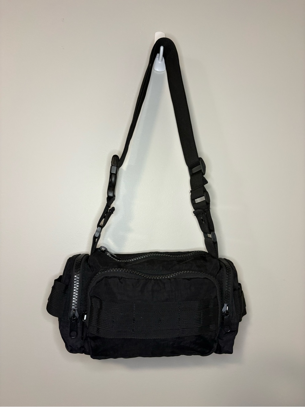 Urban Outfitters Nylon Shoulder Bag, Crossbody. Multi Zip Pocket Tactical Look